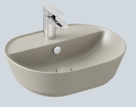 VitrA GeoTezgah Üstü Çanak Lavabo 55 cm Mat Bej 7428B020-0001